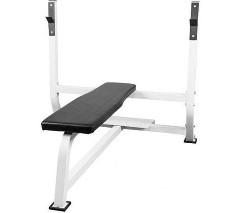 Gorilla Sports Extra Wide Flat Bench White Flat Fitness Bench Makro