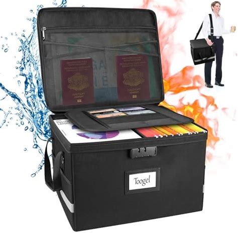 Amazon Fireproof Document Box With Lock Waterproof Multi Layer