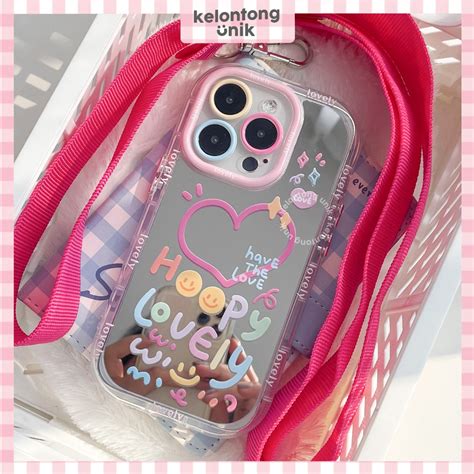 Jual Acc Box Happy Lovely Mirror Case Case Cermin Casing Hp Hardcase For Iphone 11 12 13