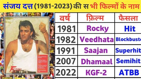 Sanjay Dutt All Movie List Sanjay Dutt Hit And Flop