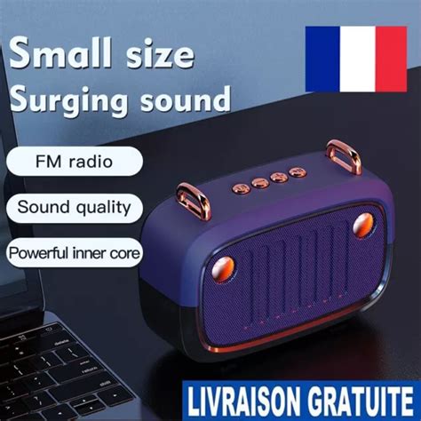 Mini Enceinte Haut Parleur Bluetooth Portable Style Retro Sans Fil Avec