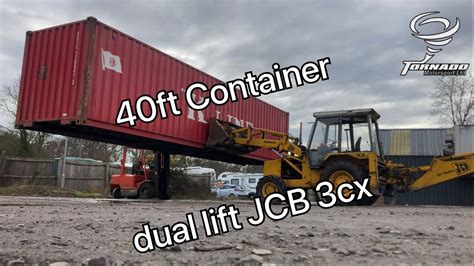 40ft Shipping Container Lift With JCB 3cx And Hyster Forklift YouTube