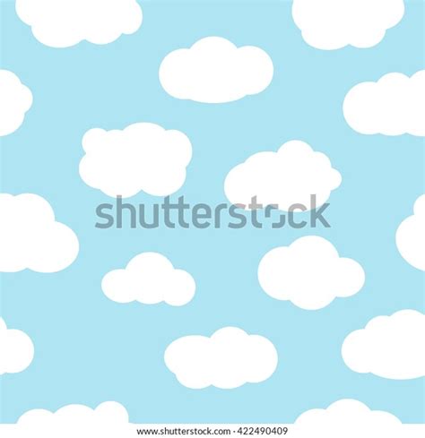 Blue Sky Clouds Seamless Pattern Vector Vector De Stock Libre De