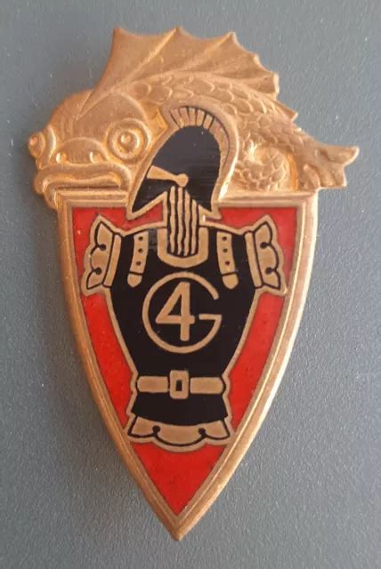 Rg Regiment Du Genie Enamel Badge Afn Smooth Back Original