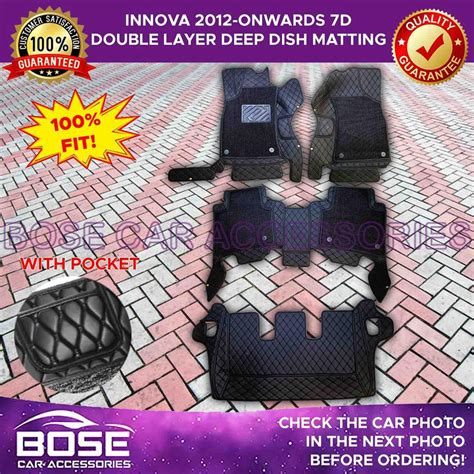 7D Deep Dish Matting ROHS For Toyota Innova 2012 2023 Model Double