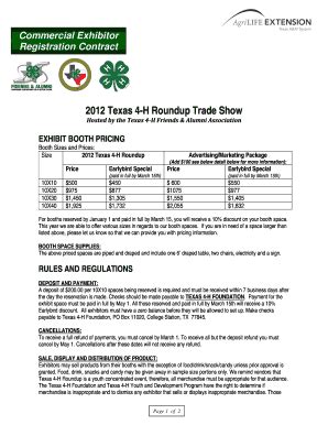 Fillable Online Texas Hfriends Exhibit Booth Pricing Fax Email Print