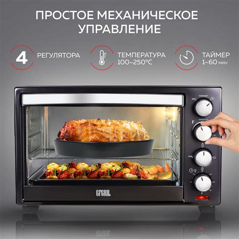 Мини-печь GFGRIL GFO-30B 30 л с конвекцией цвет черный купить по цене ...