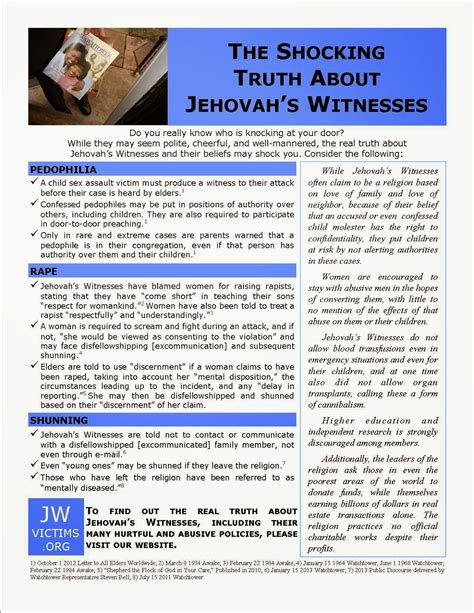 Resources for Church Leaders to protect Congregations from the Jehovah