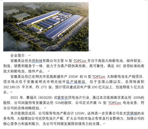 赛福天收购再下一城，n型topcon电池产能达10gw财富号东方财富网