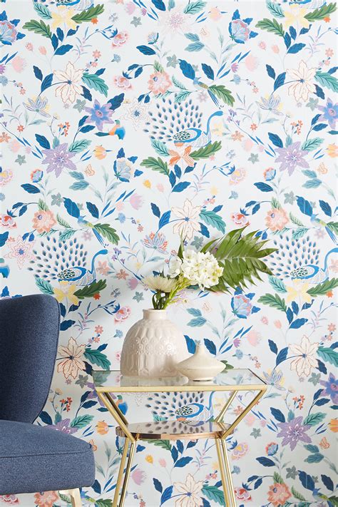 Anthropologie Sylvia Wallpaper By York Wallcoverings In Blue