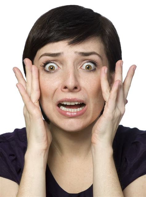 Scared Young Woman Stock Photo Image Of Beautiful Shock 9233348