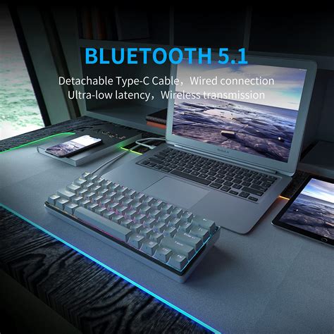 Kemove Snowfox Wired Wireless Mechanical Gaming Keyboard Hot Swappable Keyboard True Rgb