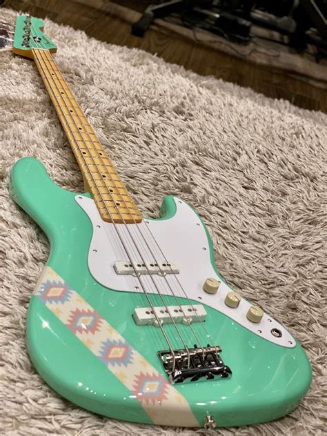 Fender Japan Silent Siren Signature Jazz Bass With Maple Fb In Surf Gr