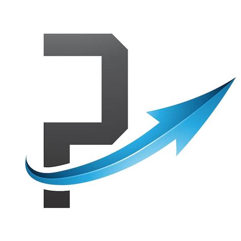 Premium Vector Blue And Black Futuristic Letter P Icon With A Glossy