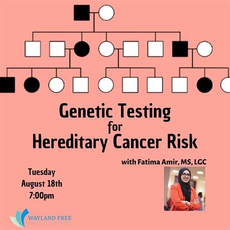 Aug 18 Genetic Testing For Hereditary Cancer Risk Online Wayland