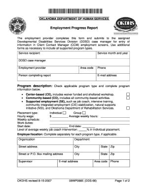 Fillable Online Okdhs Form Wp E Dds Oklahoma Department Of