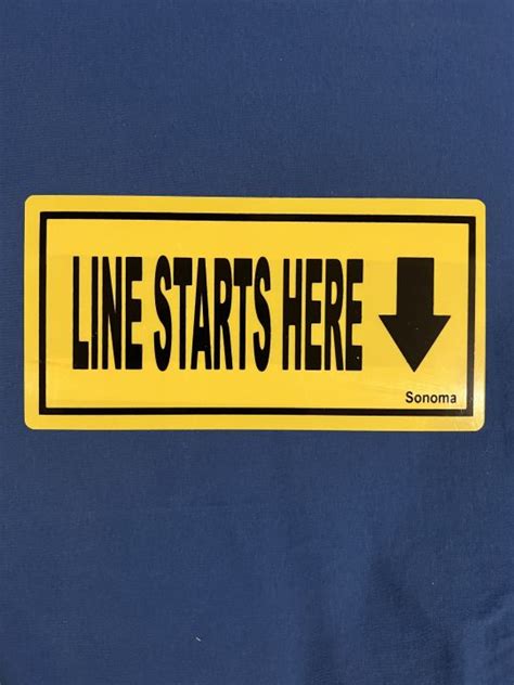 A Mart High Impact Plastic Signage 4x8 Inches Line Starts Here Sign Not