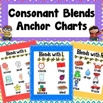 Consonant Blends Anchor Charts By Mrs Davidson S Resources Tpt