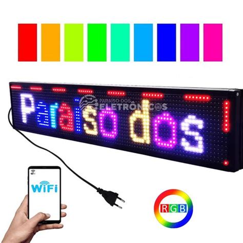 Painel De Led Wi Fi Digital Luminoso Rgb Letreiro Interno Alto Brilho