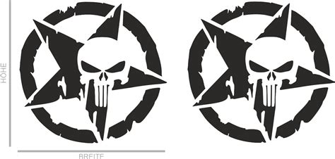 X Totenkopf Us Army Stern Aufkleber Set Skull Sticker Tattoo Punisher