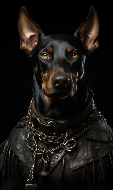 Premium Photo Portrait Of Doberman Pinscher Black And Tan Pirate