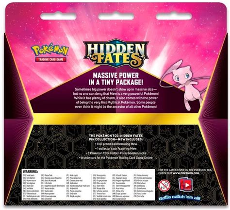 Thẻ Bài Pokemon Hidden Fates Pin Collection Mew siêu hiếm nShop