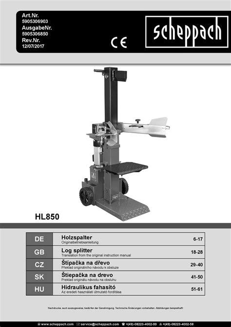 Scheppach Hl Translation From The Original Instruction Manual Pdf