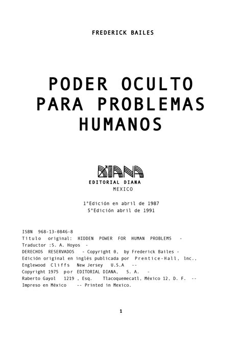 Poder Oculto Para Problemas Humanospor Frederick Bailes Frederick