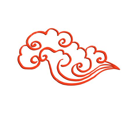 Auspicious Clouds Hd Transparent Red Line Drawing Auspicious Clouds