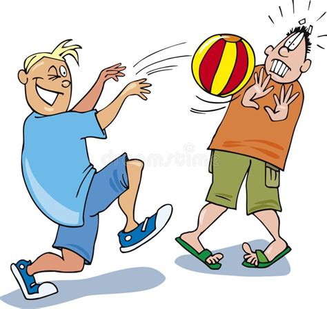 Two Boys Playing Ball Stock Vector Illustration Of Smile 7181342