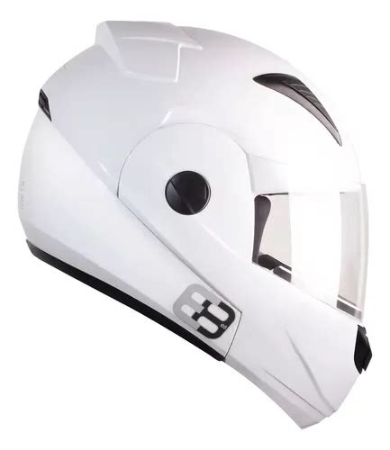 Capacete Escamoteavel Tipo Robocop Ebf E8 Solid Branco Cor Branco