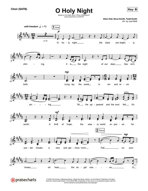 O Holy Night Choir Sheet Music PDF (Selah) - PraiseCharts