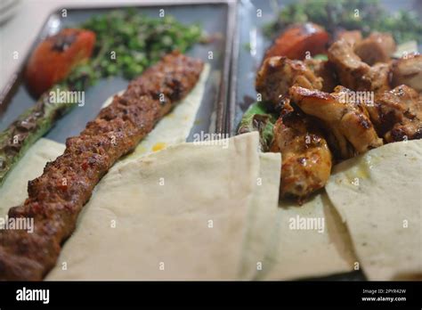 Traditional Delicious Turkish Foods Turkish Name Adana Kebab Stock