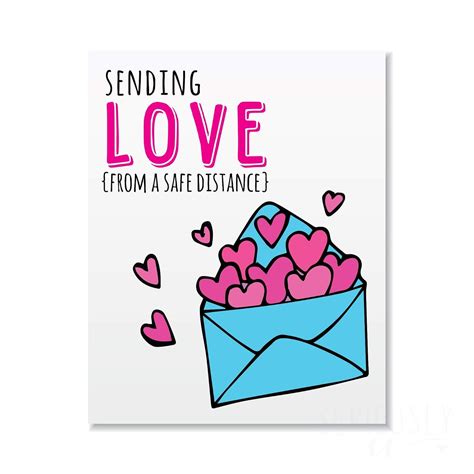 Social Distancing Card Sending Love Note Card Handmade