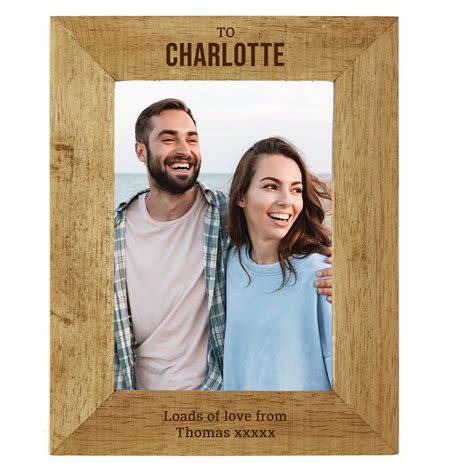 Buy Personalised Engraved Wooden Photo Frame Portrait Any Message For