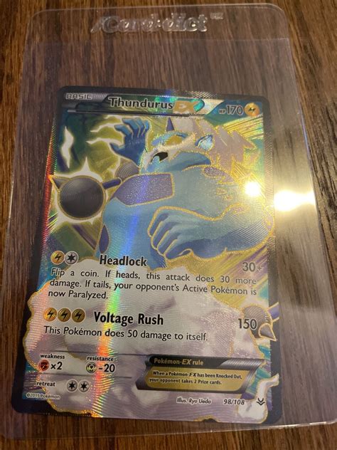 Pok Mon Tcg Thundurus Ex Roaring Skies Holo St Edition Ebay