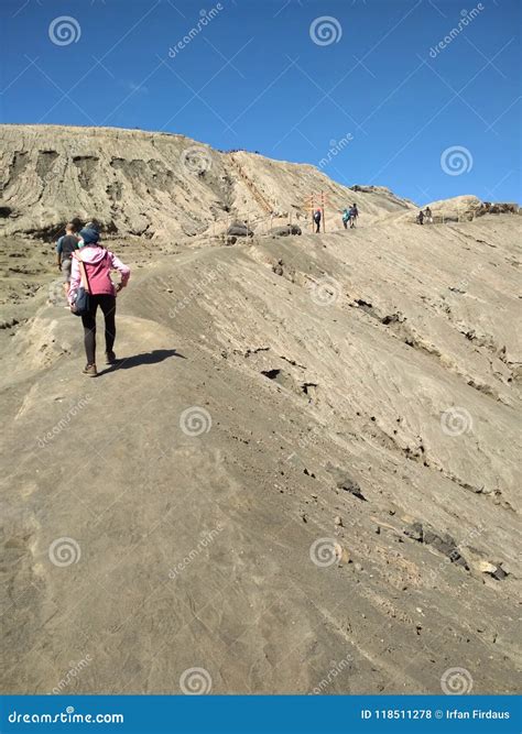 Tourist Walking To Hiking Mount Bromo Editorial Stock Photo - Image of ...