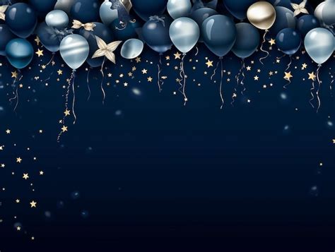 Premium Photo Birthday Background With Some Balloon On Navy Background