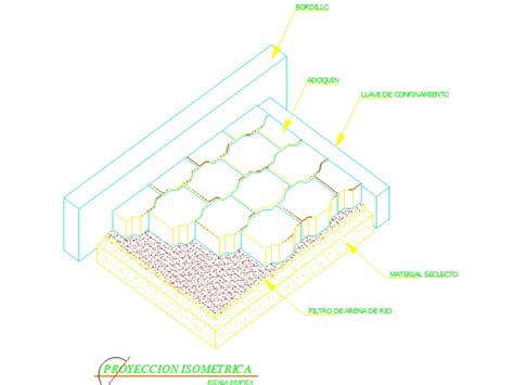 Detalle Colocaci N Adoqu N En Autocad Cad Kb Bibliocad