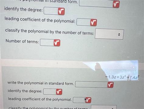 Answered Form Identify The Degree V Leading Coefficient Of The Kunduz