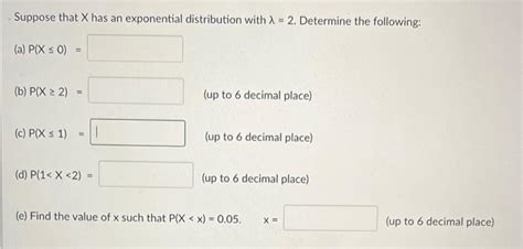 Solved Suppose That X Has An Exponential Distribution With Chegg