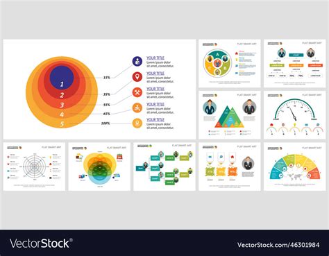 Creative Business Infographic Diagram Set Vector Image