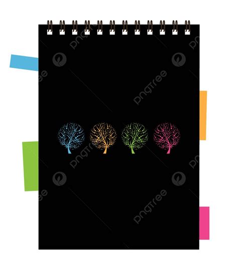 Notebook Cover Design Art Tree Bulletin School Correspondence Vector ...