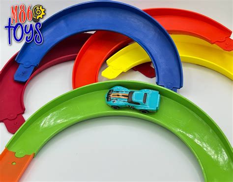 Degree Banked Turn With Building Block Base Hot Wheels And Lego Duplo Compatible M