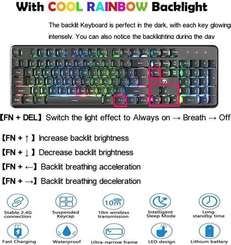 Wireless Rechargeable Backlit Keyboard And Mouse Combo Soke Six G