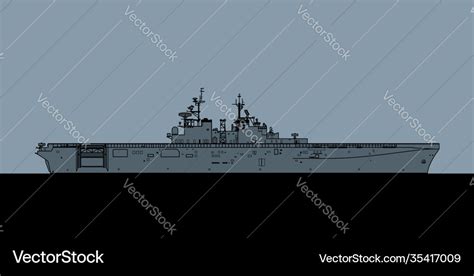 Us navy wasp class amphibious assault ship Vector Image