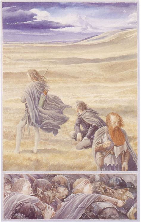 The Lord Of The Rings Alan Lee Art Aragorn Legolas Gimli Orc