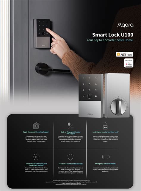 Aqara U100 Smart Door Lock Secure And Convenient Access Control Solution