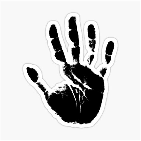 "Black Handprint Print " Sticker by BerryCats | Redbubble