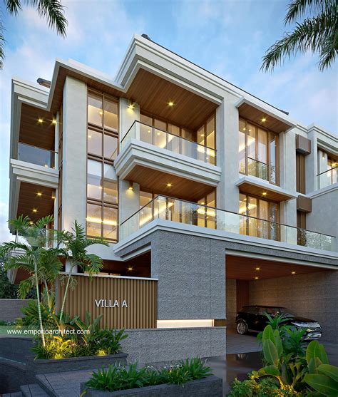 Desain Tampak Depan 2 Villa Style Villa Bali 3 Lantai Bapak HDR Type A